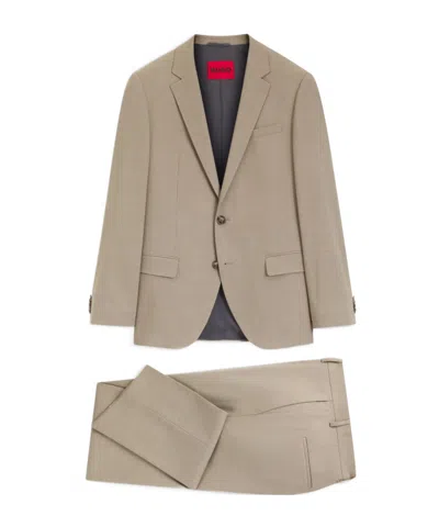 Hugo Boss Two-piece Long-sleeved Suit In Brown