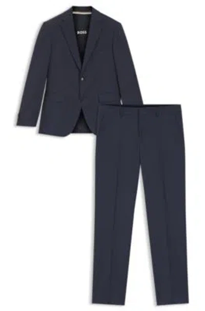 Hugo Boss Two-piece Regular-fit Suit In Virgin Wool And Silk In Blue