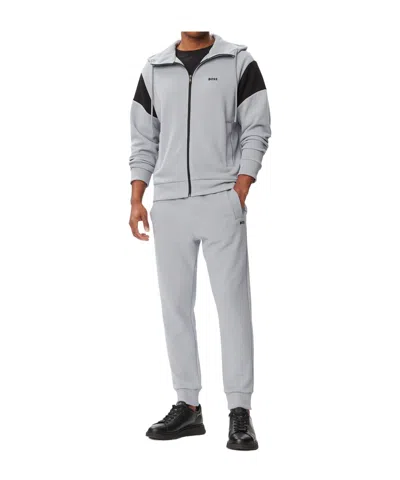 Hugo Boss Two-piece Set With Long-sleeved Zip-up Jacket In Gray