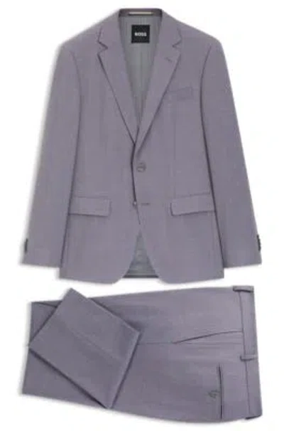 Hugo Boss Two-piece Slim-fit Suit In Micro-patterned Cloth In Gray