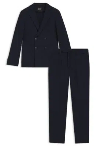 Hugo Boss Two-piece Slim-fit Suit In Performance-stretch Fabric In Blue