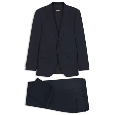 Hugo Boss Two-piece Slim-fit Suit In Virgin Wool In Blue