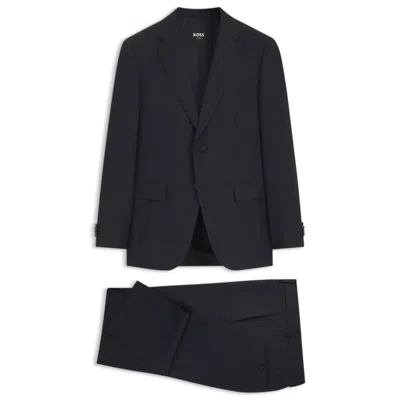 Hugo Boss Two-piece Wool-blend Slim-fit Suit With Silk In Black