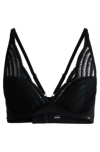 Hugo Boss Underwired Bra With Padded Cups And Lace Detailing In Black