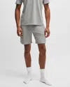 Hugo Boss Unique Mens Stretch-cotton Pyjama Shorts With Logo Print