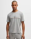 Hugo Boss Unique Mens Stretch-cotton Pyjama T-shirt With Logo Print
