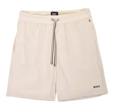 Hugo Boss Unique Shorts 131 Open White In Beige