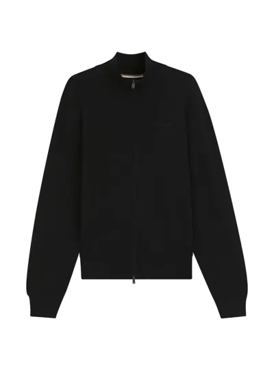 Hugo Boss Upalano Zip-fastening Cardigan In Black