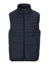 Hugo Boss Quilted Technical Vest In Blue