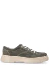 Hugo Boss Urian Contrast-stitching Leather Sneakers In Nude