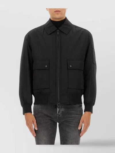 Hugo Boss Utility Jacket With Flap Pockets And Cuffs In Black
