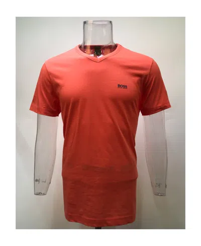 Hugo Boss V-collar Short-sleeved T-shirt In Red