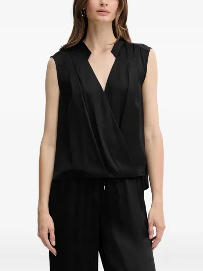 Hugo Boss V-neck Blouse In Black