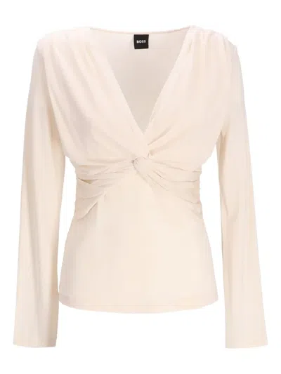 Hugo Boss V-neck Blouse In White