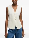 Hugo Boss V-neck Buttoned Waistcoat In White