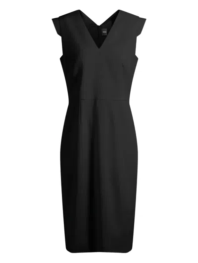 Hugo Boss V-neck Cap-sleeve Midi Dress