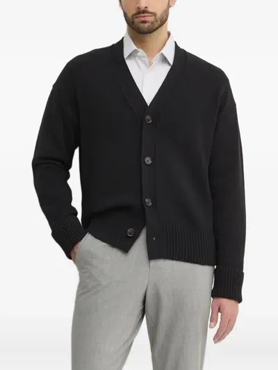 Hugo Boss V-neck Cardigan In Black