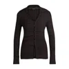 Hugo Boss V-neck Cardigan In Ribbed Stretch Fabric With Collar In Multi