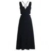Hugo Boss V-neck Dress With Cut-out Details In Blue