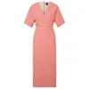 Hugo Boss V-neck Dress With Waist Detail In Purple