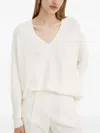 Hugo Boss V-neck Knit Sweater In White