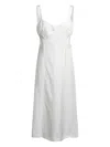 Hugo Boss Summery Dress With Wide Straps And Seaming Detail In 白色