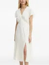 Hugo Boss V-neck Midi Dress In Neutral