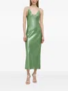 Hugo Boss Evening Dress In Liquid-soft Fabric With Layered Neckline In Green