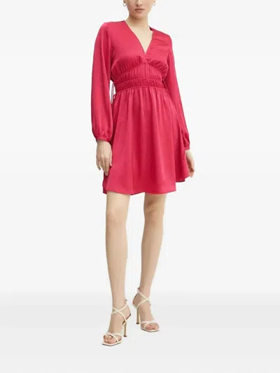 Hugo Boss V-neck Mini Dress In Red