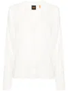 Hugo Boss White Y-neck Cardigan In White