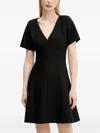 Hugo Boss V-neck Short-sleeve Mini Dress In Black