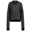 Hugo Boss V-neck Sweater In A Sheer Knit In Black