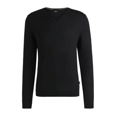HUGO BOSS V-NECK SWEATER IN MERINO WOOL