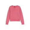 Hugo Boss V-neck Sweater In Wool With Logo Detail In Pink