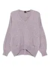 Hugo Boss V-neck Sweater In Purple