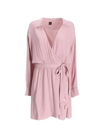 Hugo Boss Kleid Mit V-ausschnitt In Pink