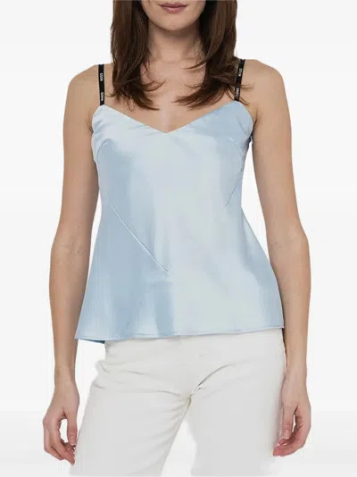 Hugo Boss V-neck Top In Blue