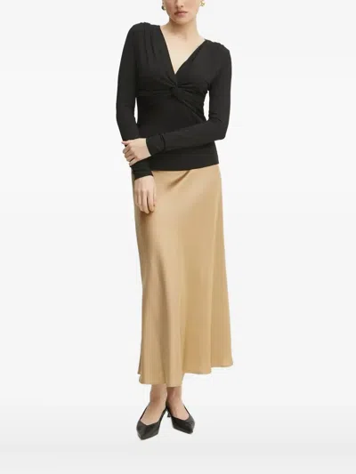 Hugo Boss V-neck Top In Black