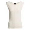 Hugo Boss V-neck Top With Knitted Structure In White