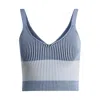 Hugo Boss V-neck Vest Top In A Ribbed Knit In Multi