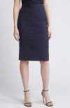 Hugo Boss Valesana Stretch Wool Pencil Skirt In Sky Captain