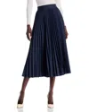 Hugo Boss Boss Vapliso Pleated Jacquard Midi Skirt In Sky Captain