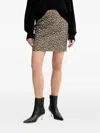 Hugo Boss Vasola1 Leopard-print Mini Skirt In Brown