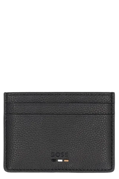 Hugo Boss Vegan Leather Card Holder In Black