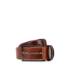 Hugo Boss Vegetable-tanned Leather Belt With Gunmetal Hardware In Brown