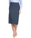 Shop Hugo Boss Velibea Wool Pencil Skirt In Blue