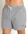Hugo Boss Velvetfish Striped Seersucker Swim Trunks In Navy In Multi