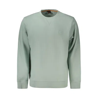 Hugo Boss Logo-patch Cotton Sweatshirt In Green