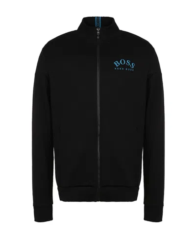 Hugo Boss Vertical Collar Zipper Casual Jacket In Black
