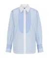 Hugo Boss Pure-cotton Blouse With Mixed Vertical Stripes In White